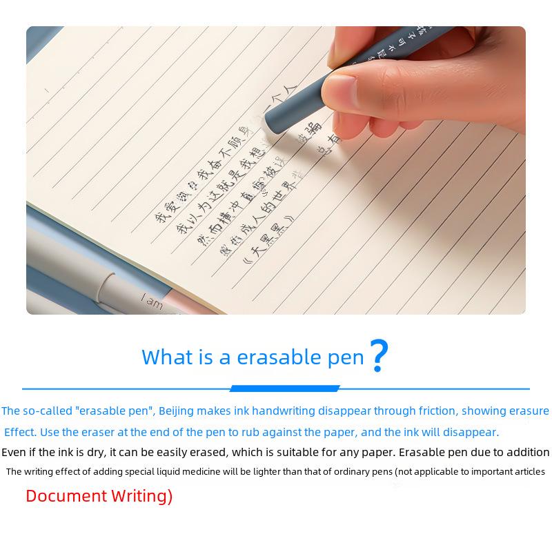 Стираемая гелевая ручка для 3-5 классов - Crystal Blue Magic, стирается при нагревании, легко протирается