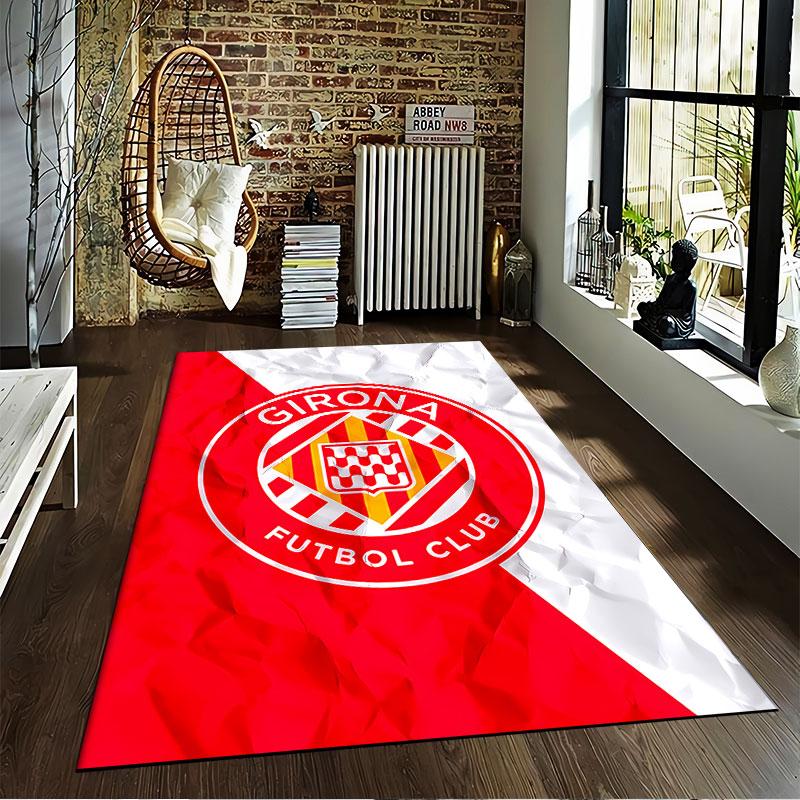 Girona Futbol Club Logo Carpet suitable as a non-slip mat for the living room or bedroom sofa