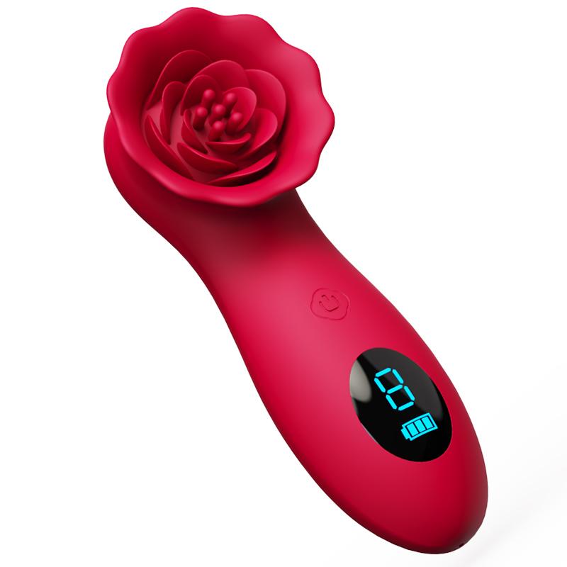9 Modes Rose Vibrator Clitoral Stimulator for Women Smart LED Display Adult Sex Toys Powerful Female Teasing Mini Massager