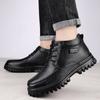 Модные новые универсальные ботильоны для отдыха, нескользящие, мужские базовые ботинки, классические мотоботы, мужские туфли с высоким верхом из натуральной кожи