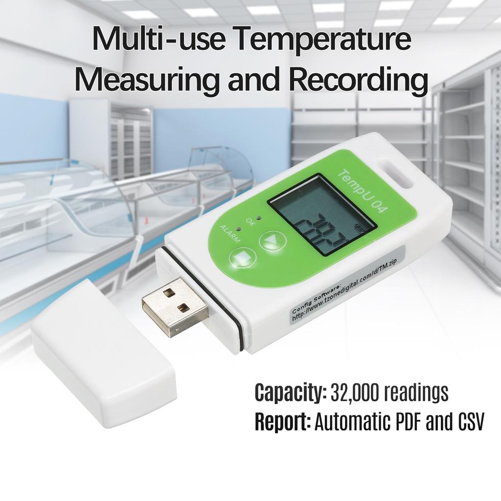 KKmoon Data Logger Многофункциональный USB-регистратор данных о температуре Многоразовый регистратор температуры с записью на 32 000 записей