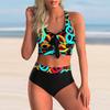 Бикини красочный купальник женский купальник пуш-ап комплект бикини с высокой талией купальный костюм летний пляж