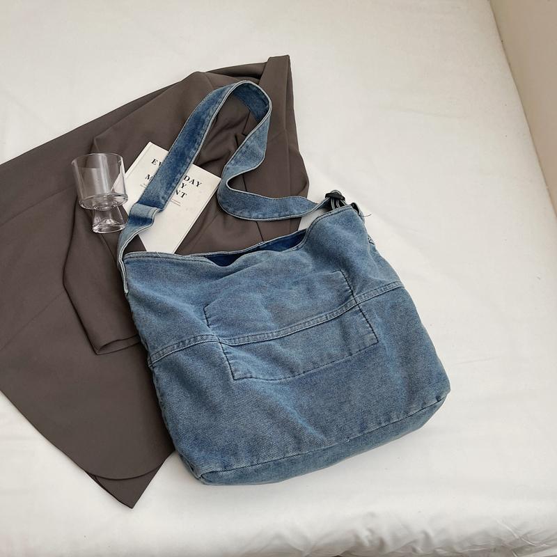 Джинсовая сумка женская сумка через плечо хозяйственная сумка большой емкости студенческая сумка для занятий