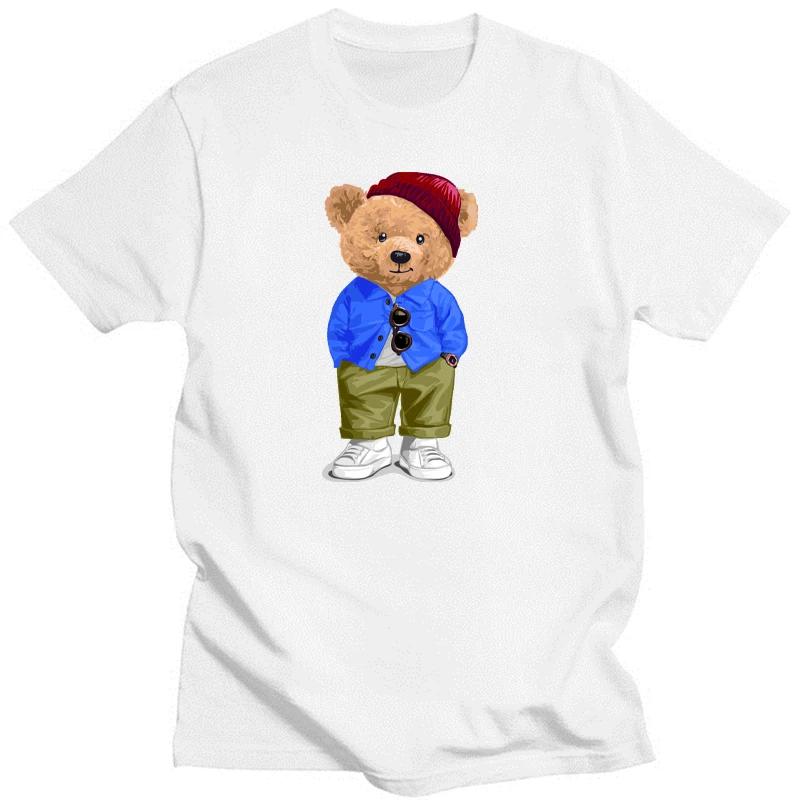 Teddy Bear Playing Badminton Tshirt Exercise Clothing Short Sleeve Tops Graphics Kawaii Unisex Women Short Sleeve Printed Shirt Top