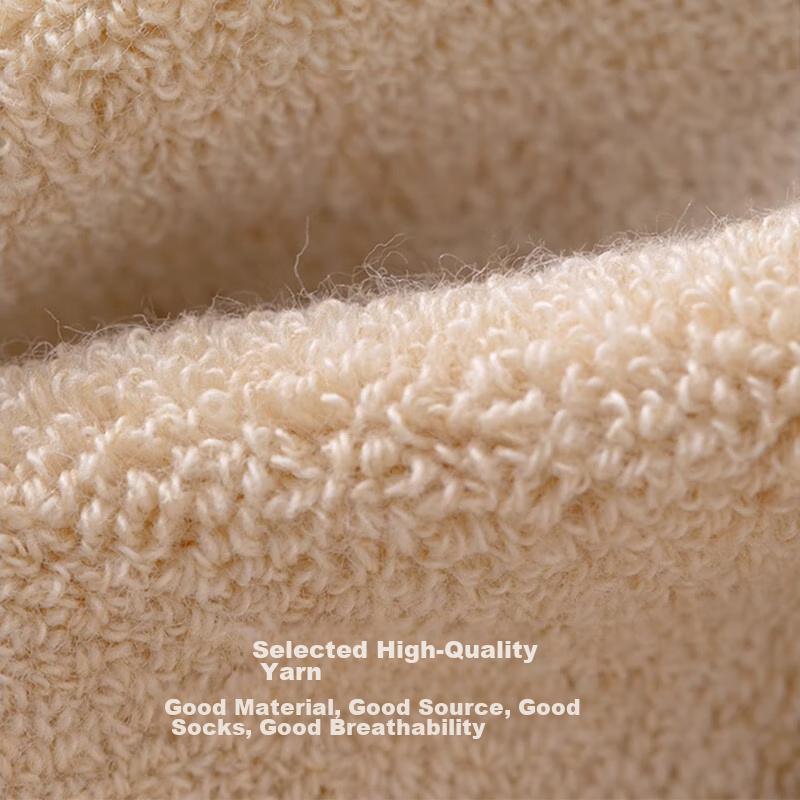 7 Double-Layered Socks, Women's Mid-Calf Socks, Autumn And Winter Fleece-Lined Thick Warm Towel Socks, Long Snow Socks, Floor Socks