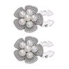 2PCS Fashion Vintage Pearl Flower Button Exquisite No-drill Decorative Button Detachable Clip Flower Cufflinks Formal Wear