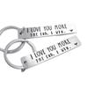 Lettering Keychain Engraved Keyrings I lOVE More The End Engraved Couple Keyring Charm for Birthday Christmas Gift