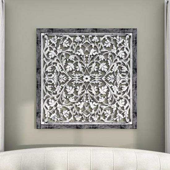 60.96 Cm Wooden Craft Wall Decoration Panel Wooden Wall Hanging Plaque Wood Carving Panel for Living Room Bedroom Hallway Office