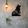 1pc Halloween Black Wolf Wall Decoration – Metal Wall Art, Elegant Wolf Decor for Spooky Themes, Unique Metal Wall Hanging