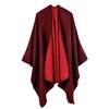 European and American Sytle Women's Solid Color Pashmina Shawl Autumn Winter Warm Cape Plain Cloak