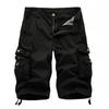 New Summer Wear European And American Loose Casual Tooling Shorts Men's Large Multi Pocket Solid Color Shorts Men's