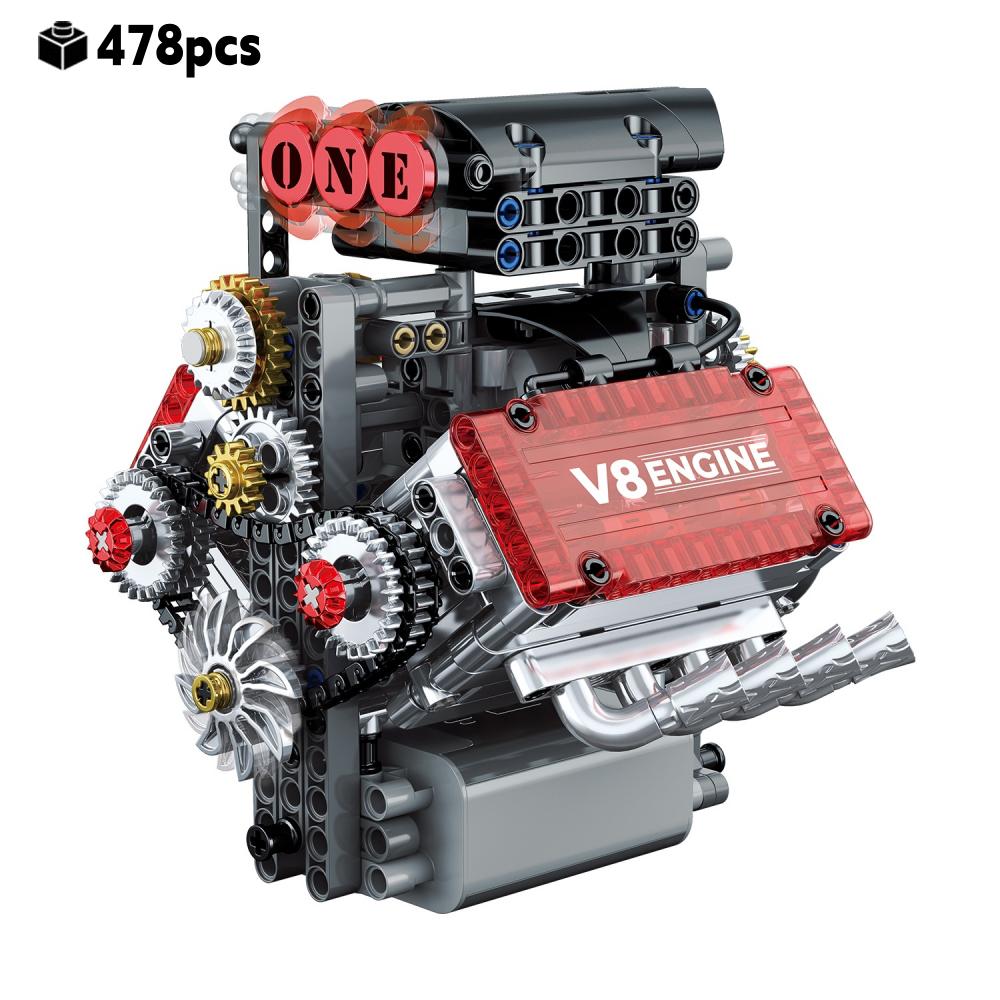 478 деталей Моторизованный Механический Двигатель V8 Строительный Набор Technic Модель Автомобиля Детали Коллекционный Набор Рождественский Подарок Для Мужчин Мальчиков