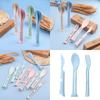 3Pcs Detachable Cutlery Travel Tableware Picnic Dinnerware Travel Portable Cutlery Set Wheat Straw Cutter Fork Spoon