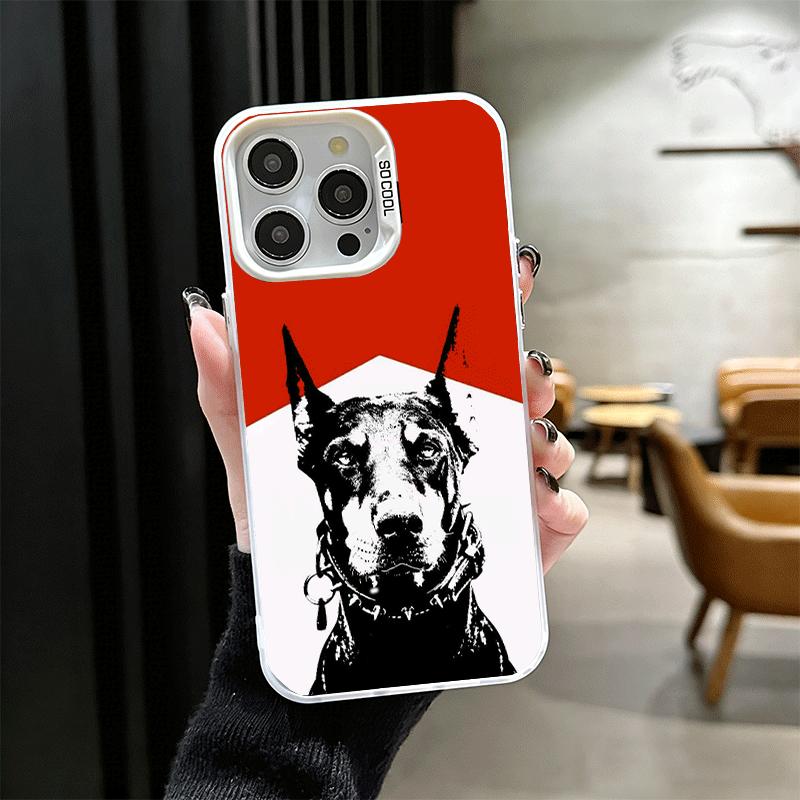 Крутой Мягкий Чехол для Телефона с Изображением Добермана для iPhone 15 16 17 Pro Max 17Air 16E 14 Plus 13 12 Mini Ударопрочный Защитный Задний Корпус