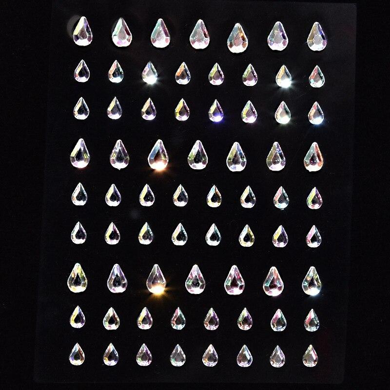 Цветные акриловые стразы, наклейка для глаз, сделай сам, вечерние, для лица, лба, макияжа, кристалл, самоклеящаяся наклейка для татуировки, наклейка для ногтей