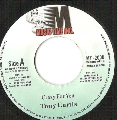7-дюймовая пластинка ТОНИ КЕРТИС Crazy For You MT2000 Music Time Inc. США Регги Ска Даб Б/У