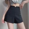 Plus Size High Waist A-Line Black Hot Pants for Women