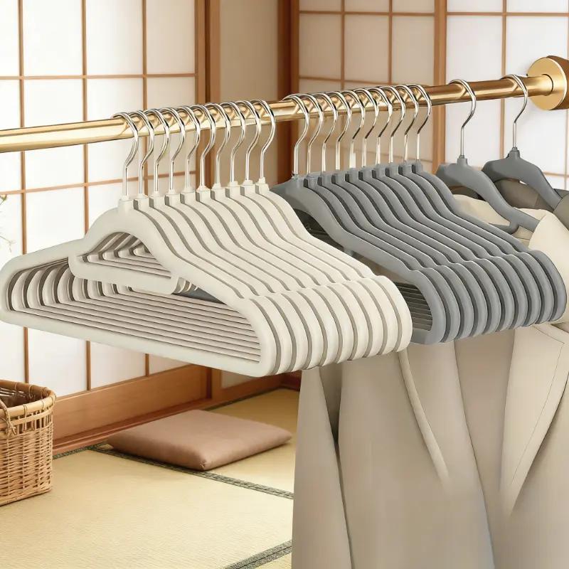 Non Marking Clothes Hangers for Home Use Non Slip Drying Hangers Metal Thick Clothes Hangers Storage Bedrooms Wardrobes Adult