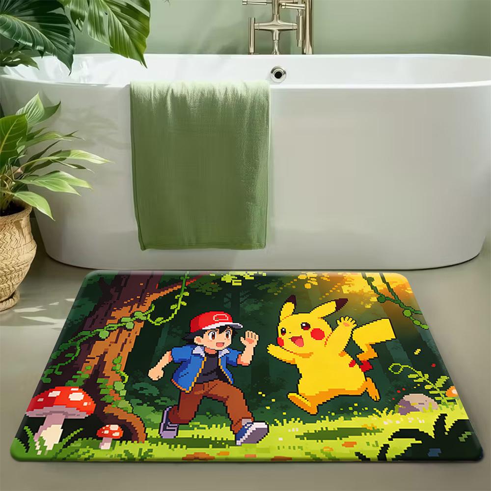 Eevee Tropical Beach Print Doormat Anti-slip Absorbent Floor Mat for Home Entrance Bedroom Living Room Decor