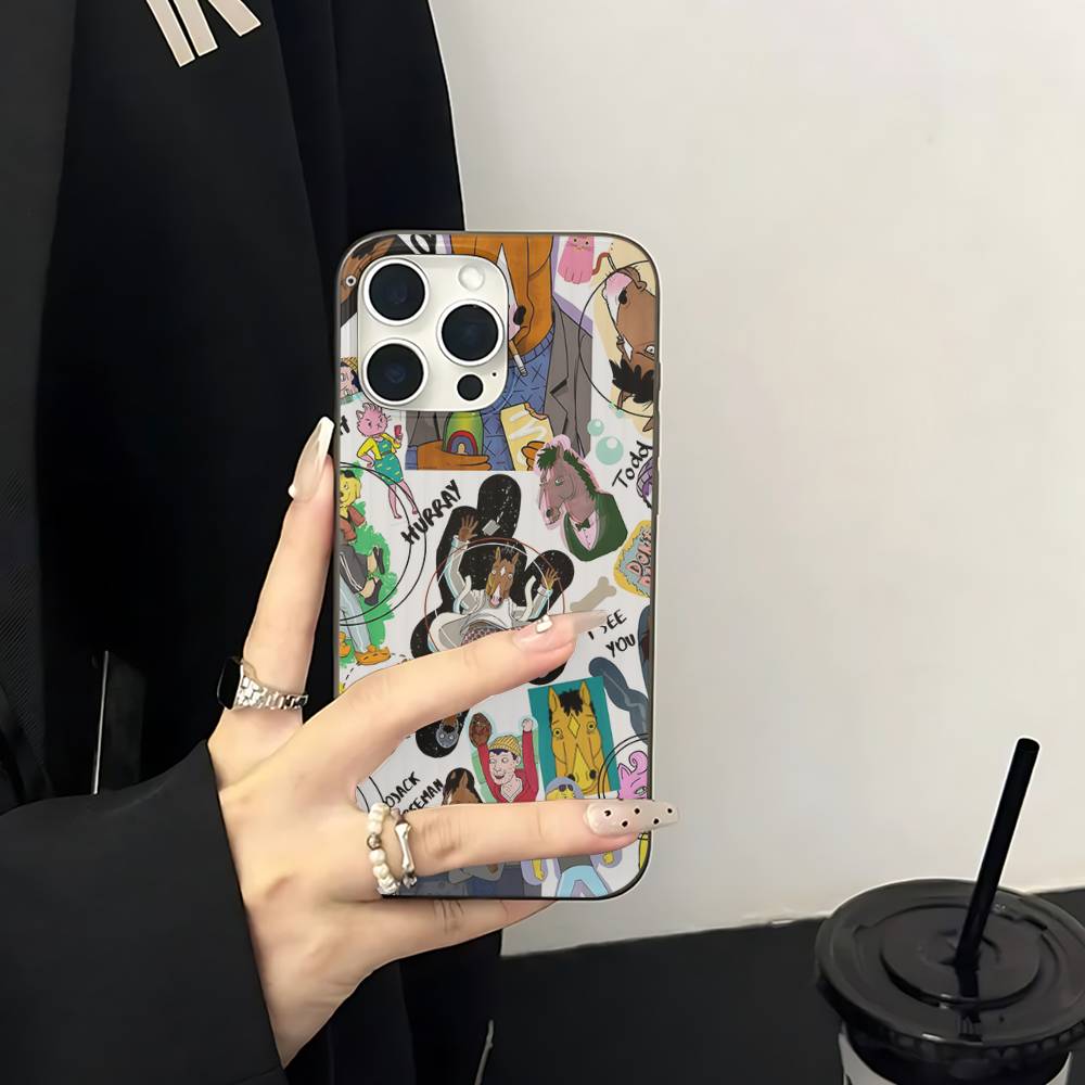 Классический чехол для телефона B-bojack H-horseman для iPhone 17 16 15 11 12 13 14 Pro Max Мягкий гофрированный силиконовый чехол