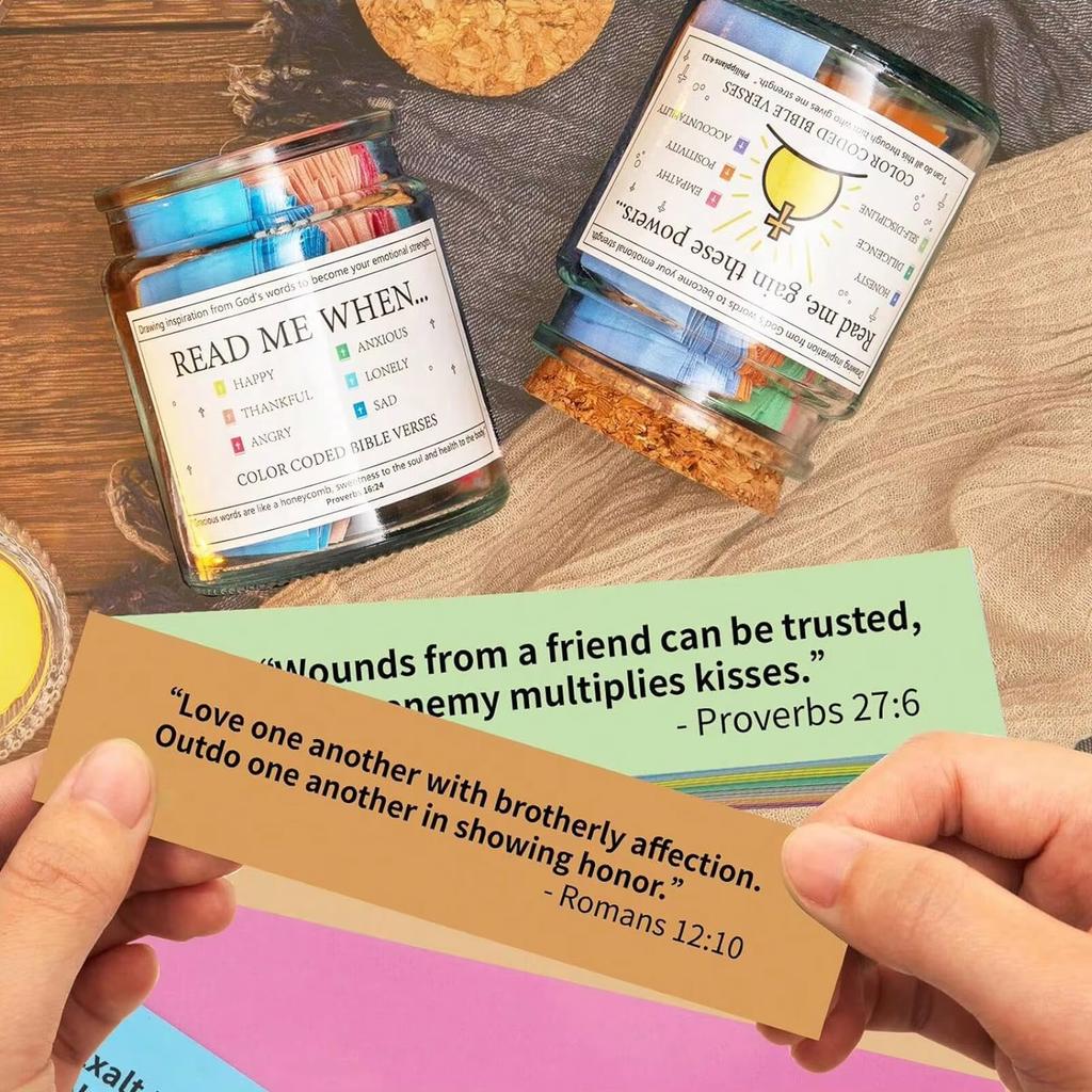 Bible Verses in Glass Jar Bible Verse Jar Spanish English Christian Scripture Prayer Hope Jar For Spiritual Growth Pious Prayer