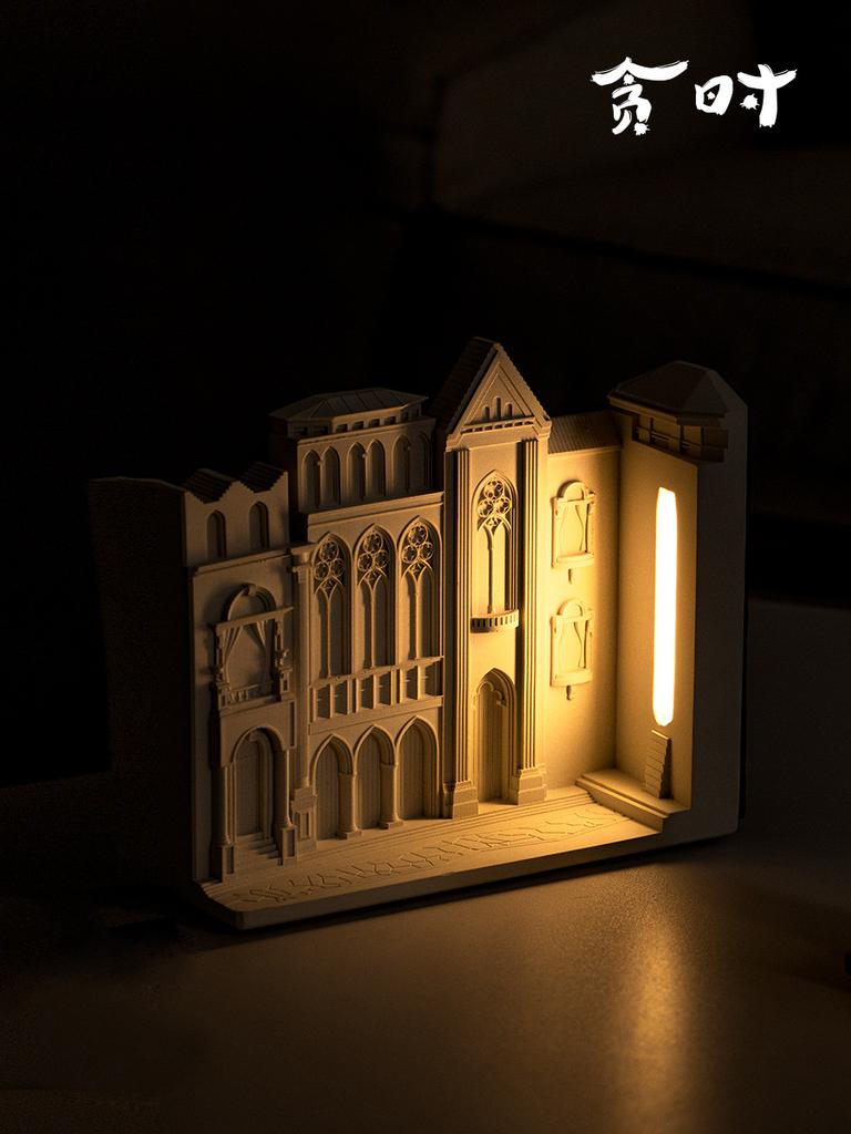 Original European Alley Night Light In the Wall Light,tabletop Decoration,high-end Vertical Holiday Gift Cement Small Table Lamp