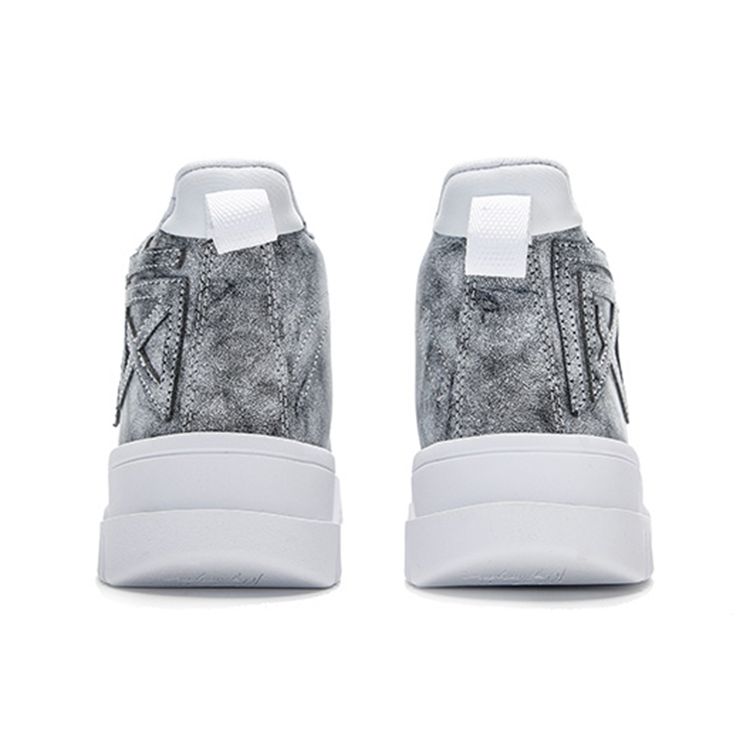 Anta Удобные универсальные нескользящие износостойкие баскетбольные кроссовки средней высоты мужские кроссовки Flower-Gray 112141801-4