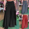 Women Fashion Trousers High Waist Elegant Ladies Cotton Plain Ladies Wide Legs Long Pants