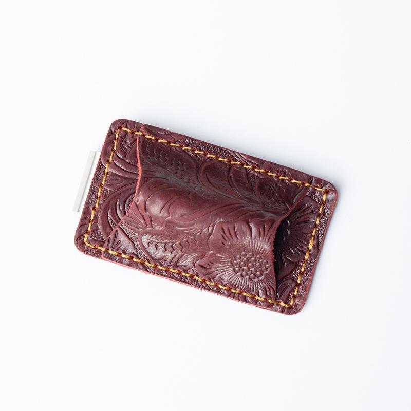 Wear-resistant Vintage Leather Pen Loop Holder Double Slot Metal Clip Pen Case for Long Term Daily Office Use