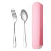 Portable Tableware 410 Stainless Steel Spoon Knife and Fork Three-piece Set Household Simple Student Dormitory Tableware Set Fit