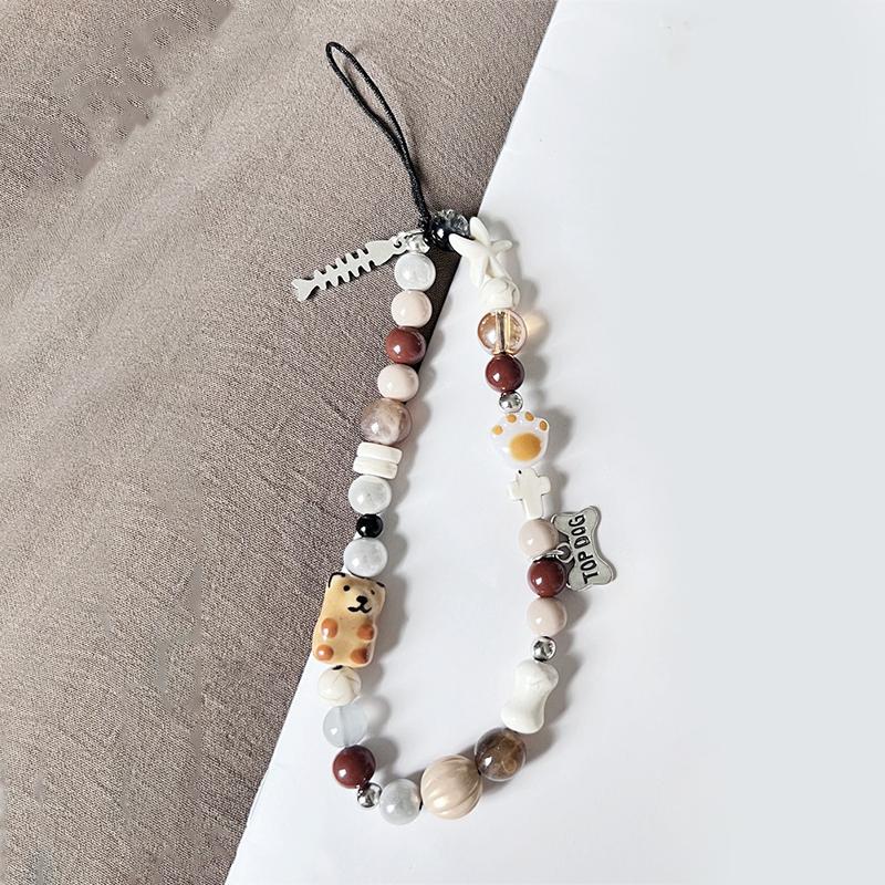 Y2K Сердце Цветок Бисерный Шарм Ремешок для телефона Шнурок Брелок Защита от потери Для Airpods Coase Ccd Подвеска