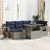 VidaXL Garden Furniture Set with Cushions 7 Pcs Grey Braided Resin Acacia, Outdoor Sofa Set, Garden Lounge 3326512