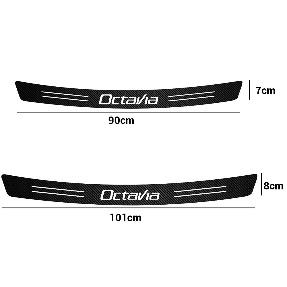 HLLQ9 Car Carbon Fiber Trunk Tail Bumper Protector Sticker Accessories For Skoda Yeti S Octavia 2 3 a5 Fabia Kodiaq Rapid Karoq Superb