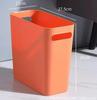 Rectangular Bathroom Trash Can Plastic Waste Bin with Handle Open Top Compact Size for Kitchen Office Bedroom and Bathroom Use