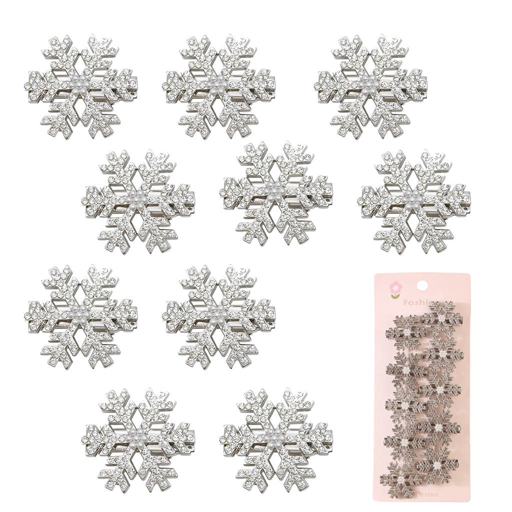 Супер Вспышка Высококлассная Заколка для волос в виде рождественской снежинки с бриллиантами, Металлическая заколка для челки, Аксессуары для волос