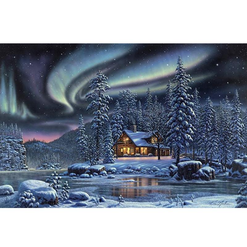 DIY Snow Scenic 5D Diamond Painting Full Round Drill Resin Winter Landscape Diamond Embroidery Cross Stitch Wall Art Gift