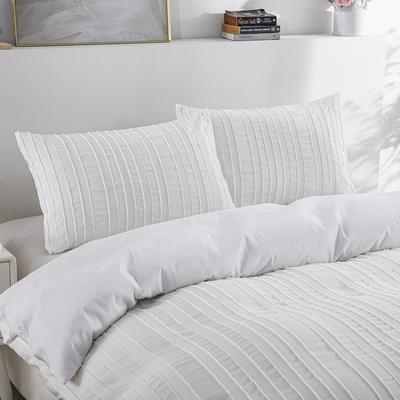 Пушистый Резаный Цветок Полоса Белый Вертикальная Полоса Пододеяльник Домашний Текстиль Постельное Белье Набор из Трех Предметов