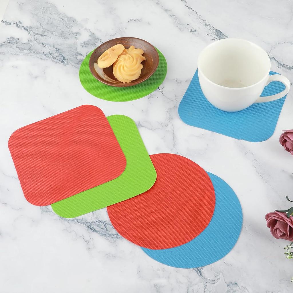 8Pcs Jar Opener Gripper Pads, Rubber Jar Grippers Anti-slip Coasters Kitchen Gadget Multi-function Bottle Lid Opener Jar Opener for Seniors with Weak