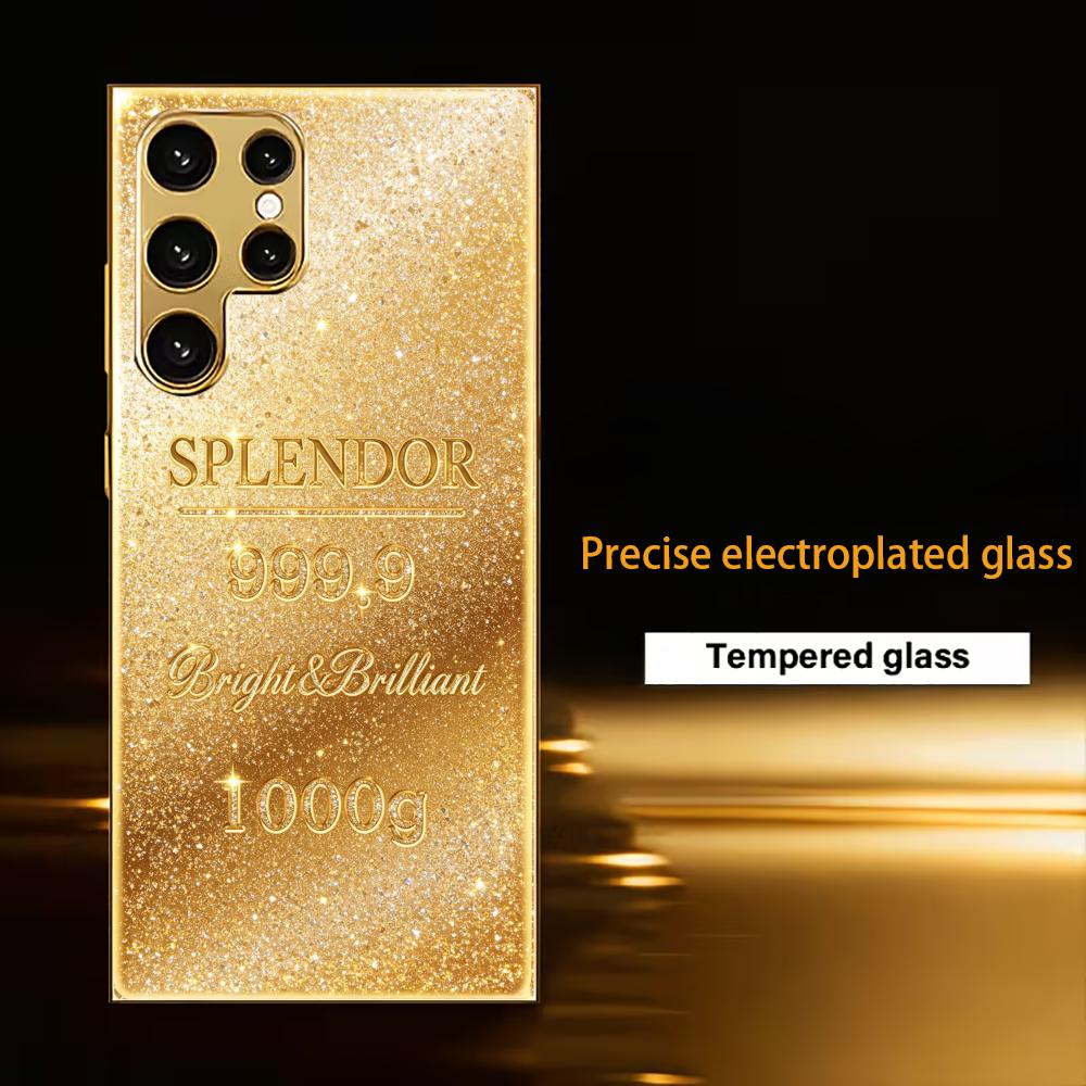 Stylish SPLENDOR 999.9 Graphic phone case s26 ultra case s25 ultra case glass for Samsung Galaxy S26 S25 S24 S23 FE Ultra Plus