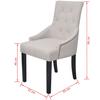 Dining Chairs 2 pcs. Cream Gray Fabric