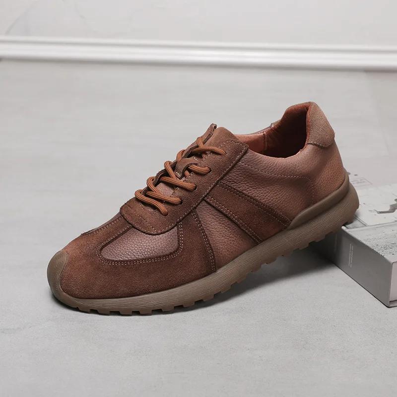Leisure Sports Shoes Men's Sneakers New Leather Men's Strap Casual Shoes Men Cow Leather Casual Leather Shoes Zapatos Casuales