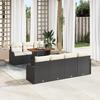 Set of 8 Pieces of Garden Sofas with Black Poly Rattan Cushions, 2-seater Garden Sofa with Storage and 3358154