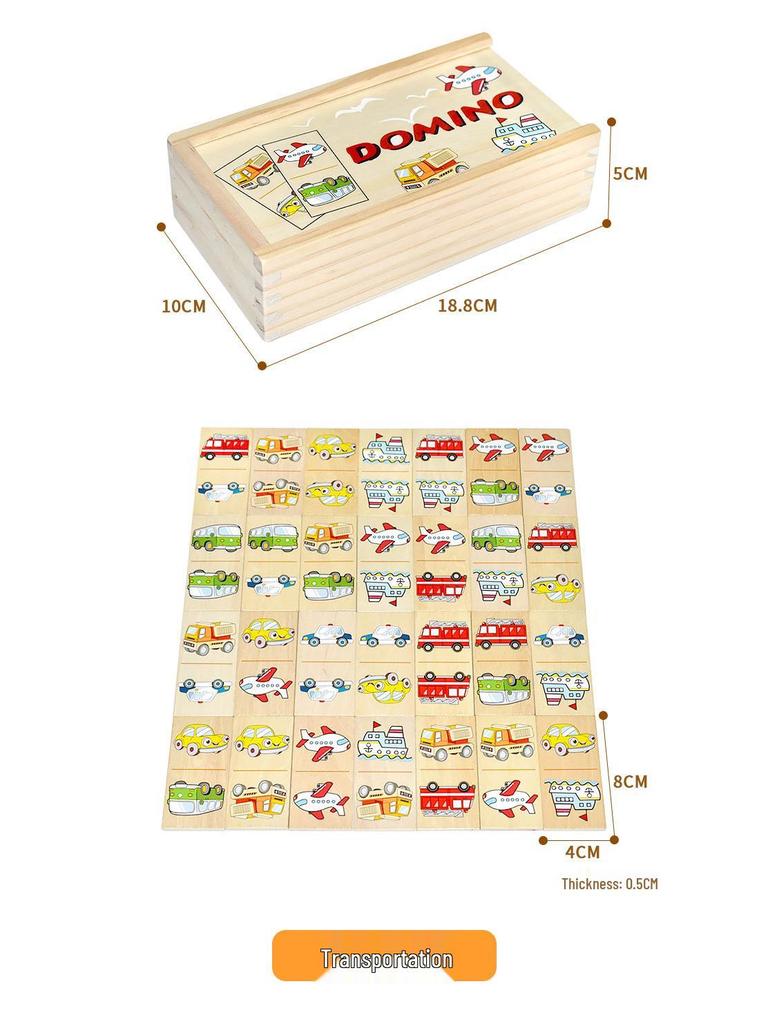 Набор домино-пазлов с животными и фруктами из 28 штук для детского сада