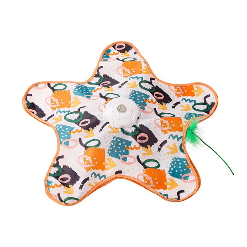 Built-in Feathers Cat Hide and Seek Toy Motion Sensing Automatic Cat Teaser  Indoor Game