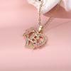 1 шт. золотого цвета 26 английских букв в форме сердца ожерелье CZ циркон розового золотого цвета цветок кулон обручальное кольцо ювелирные изделия подарок на день Святого Валентина