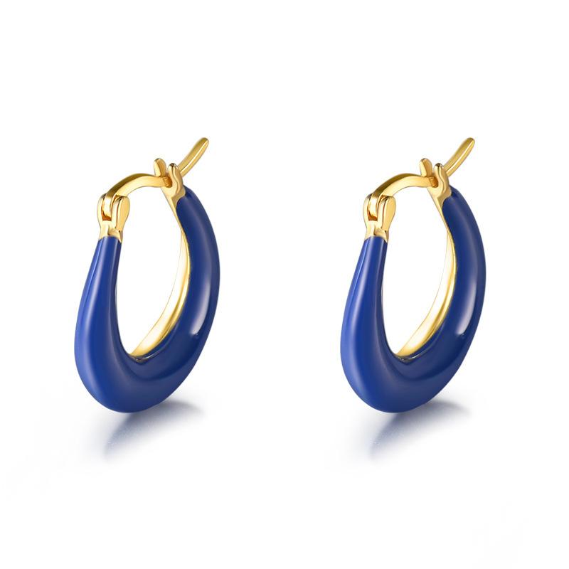 Серьги-гвоздики с пряжкой из синего клея, маленькие, толстые, легкие, роскошные, серьги для прокалывания ушей, которые не нужно снимать во время сна