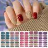 1 Sheet Gel Nail Strip UV Free Easy Apply Remove Self-adhesive Nail Sticker Long Lasting Waterproof Quality Glitter Solid Color Decorative Nail Wrap