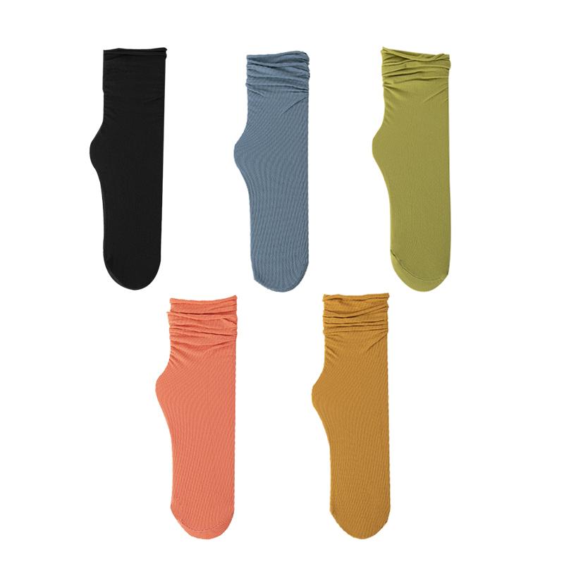 Женские носки из ледяного шелка Candy Sweet - 5 пар, ультратонкие и дышащие для лета