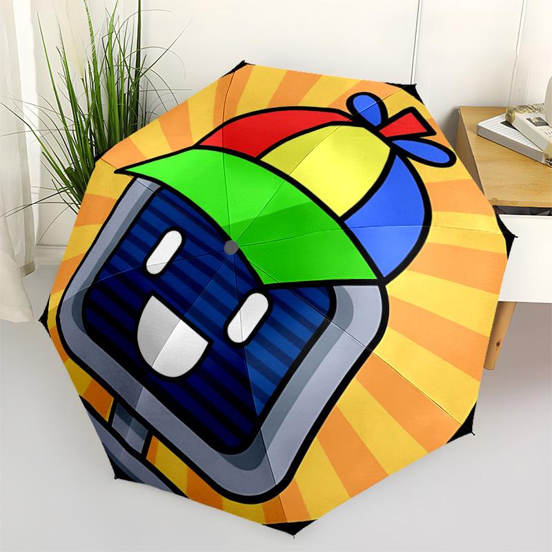 1pc Retro Computer Monitor Folding Umbrella, Durable, Suitable for Outdoor Activities or Rain, Suitable for Commuting yy251027072