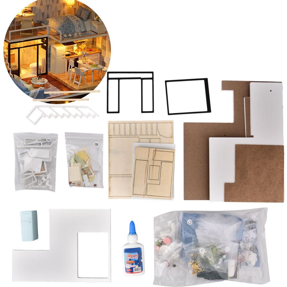 Сделай сам Миниатюрная Модель Современного Здания Деревянный Дом Сборка Кукольные Наборы Игрушка Подарок